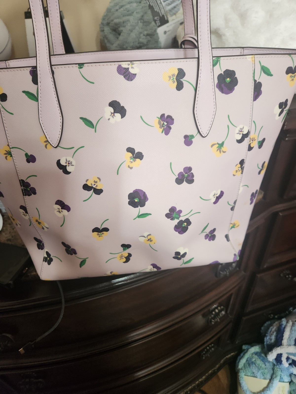 Kate Spade New York Pansy Tote & Matching Wallet + M skeup Bag & Card Wallet