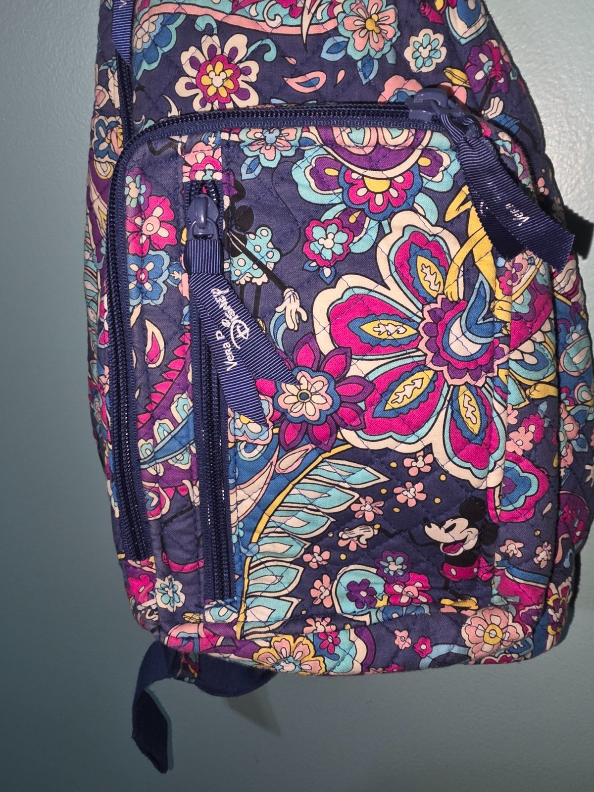 Vera Bradley X Disney Sling Backpack Bag Sensational Six Paisley Mickey Friends