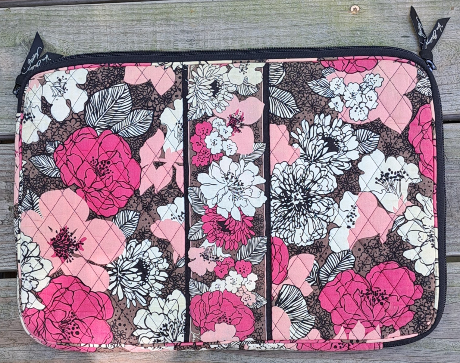 Vera Bradley Laptop Zippered Tablet Sleeve Case Bag Quilted MOCHA ROUGE retired