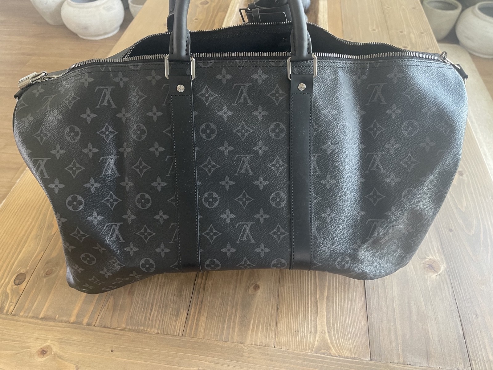 Louis Vuitton Keepall Bandouliere 55 Damier Graphite Canvas Duffle Bag