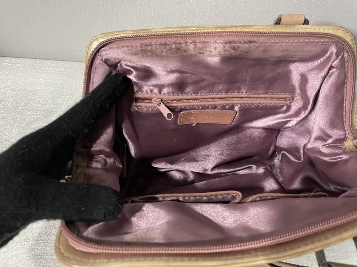 Leather Francesco Biasia Handbag with Back Studs