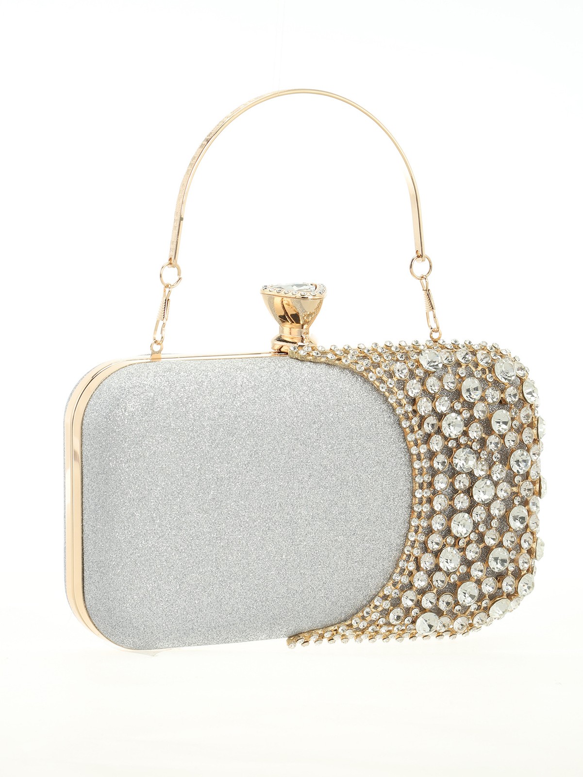 Rhinestone-Encrusted Alloy Evening Bag, Dress Bag, Banquet Bag, Socialite Clutc