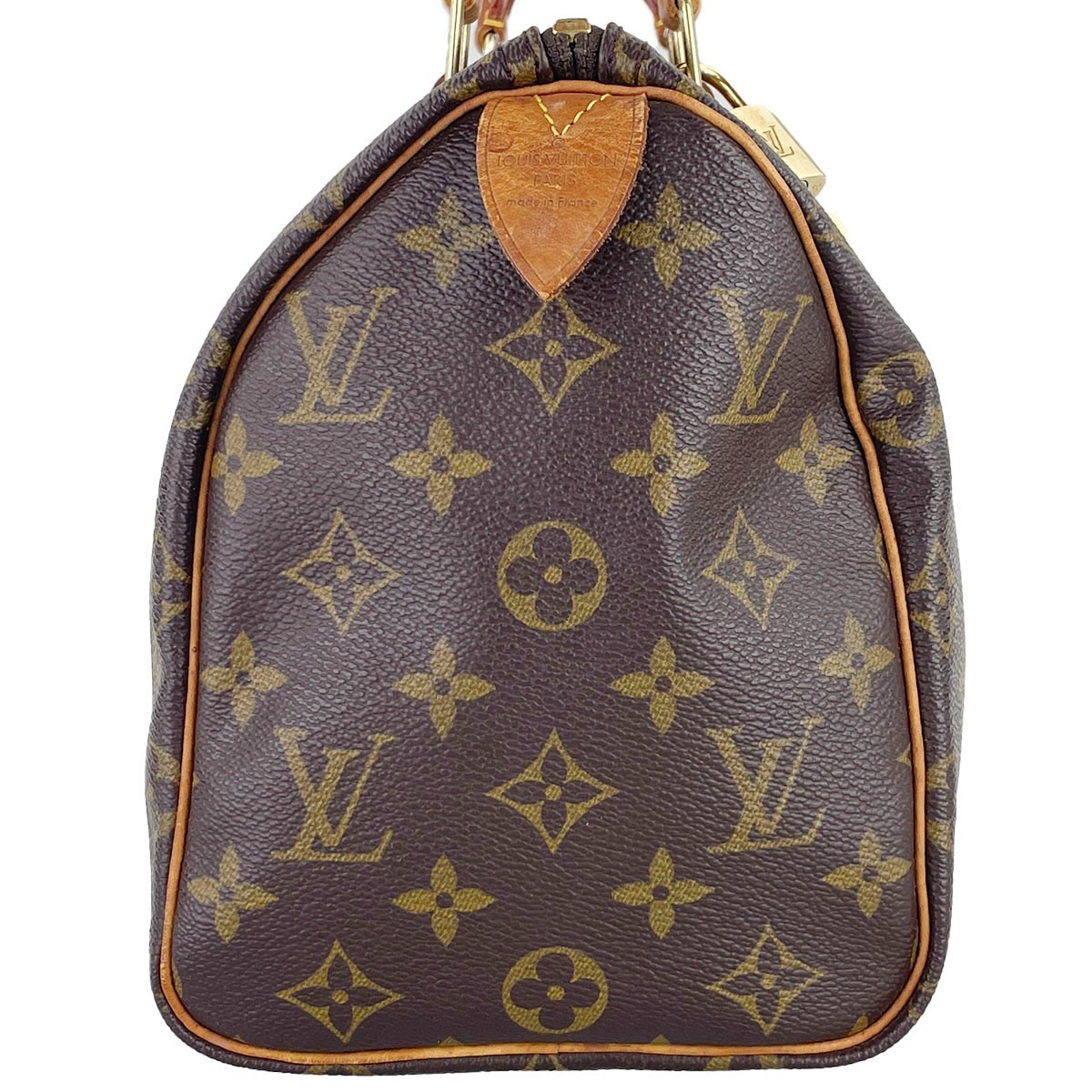 Louis Vuitton Monogram Speedy 25 Leather Fabric Brown Handbag 4512