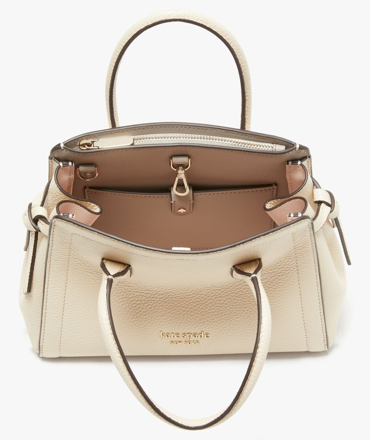 NWB Kate Spade Knott Mini Satchel Ivory White Leather Cream PXR00438 Gift Bag FS