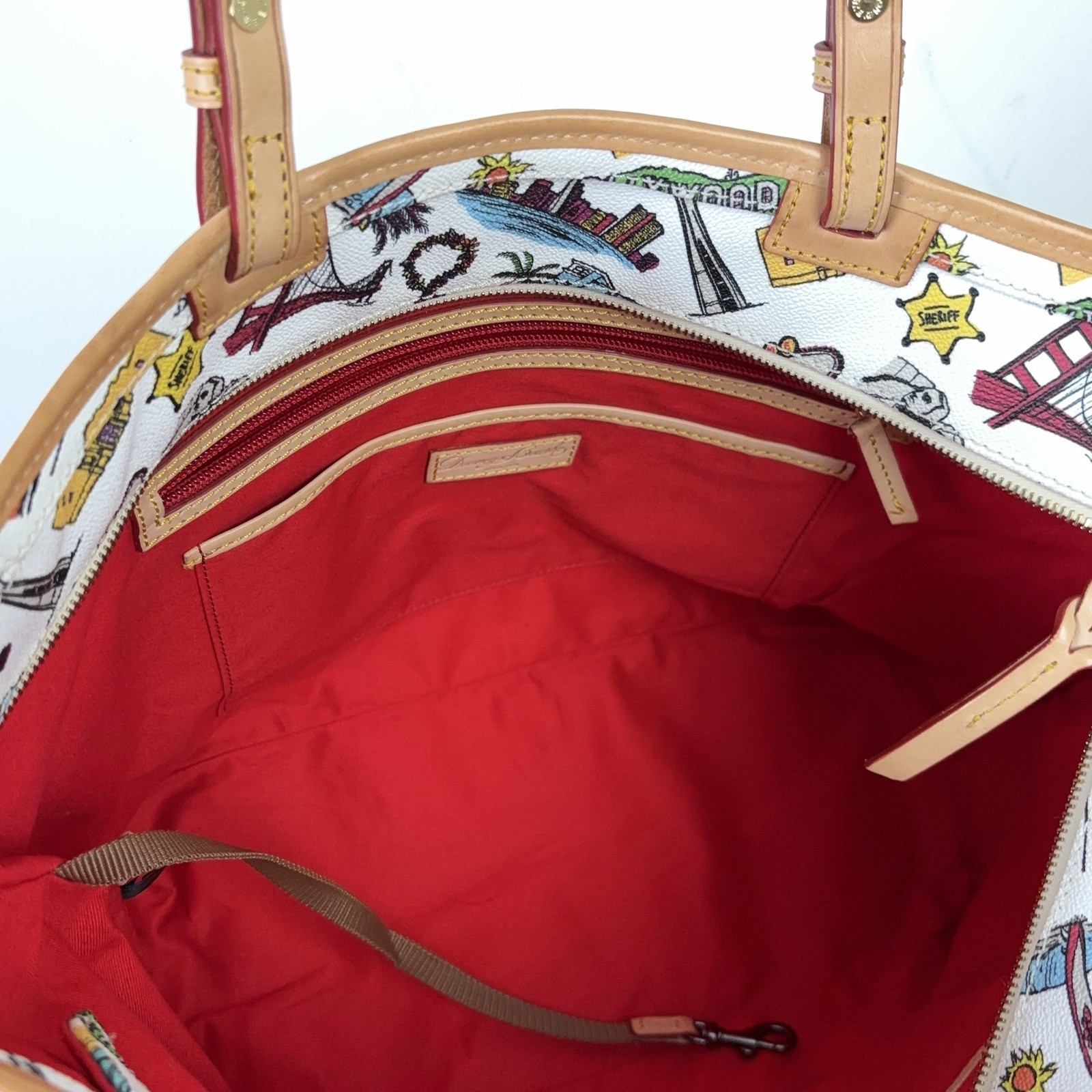 Dooney & Bourke Americana US Landmarks Shopper Tote Shoulder Leather Bag LikeNEW