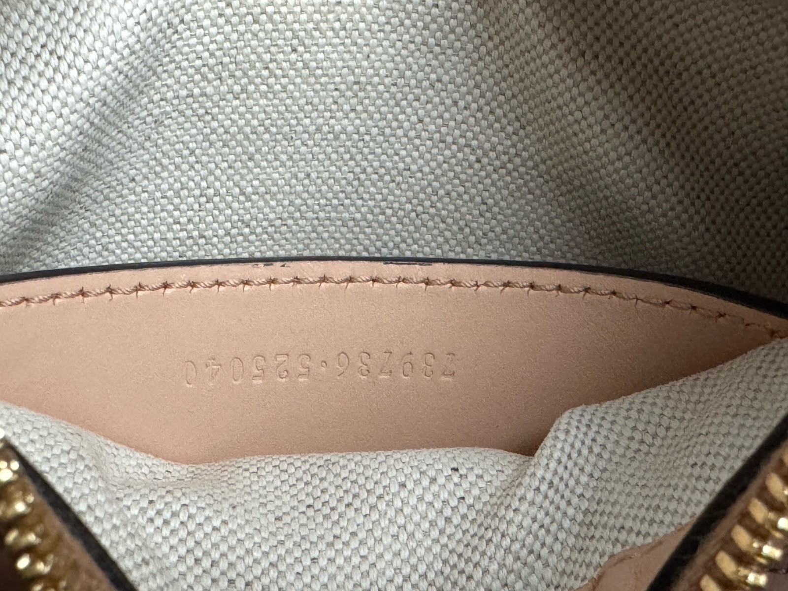 GUCCI 739736 Mini GG Marmont Mantelasse’ Crescent Leather Shoulder Bag Beige