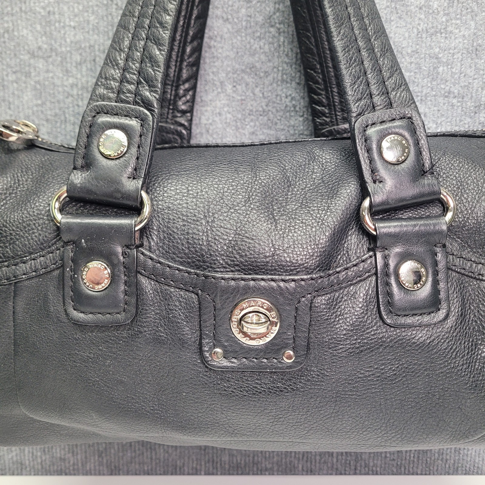 Vintage MARC By MARC JACOBS Totally TurnLock Satchel bag Y2K Black Leather