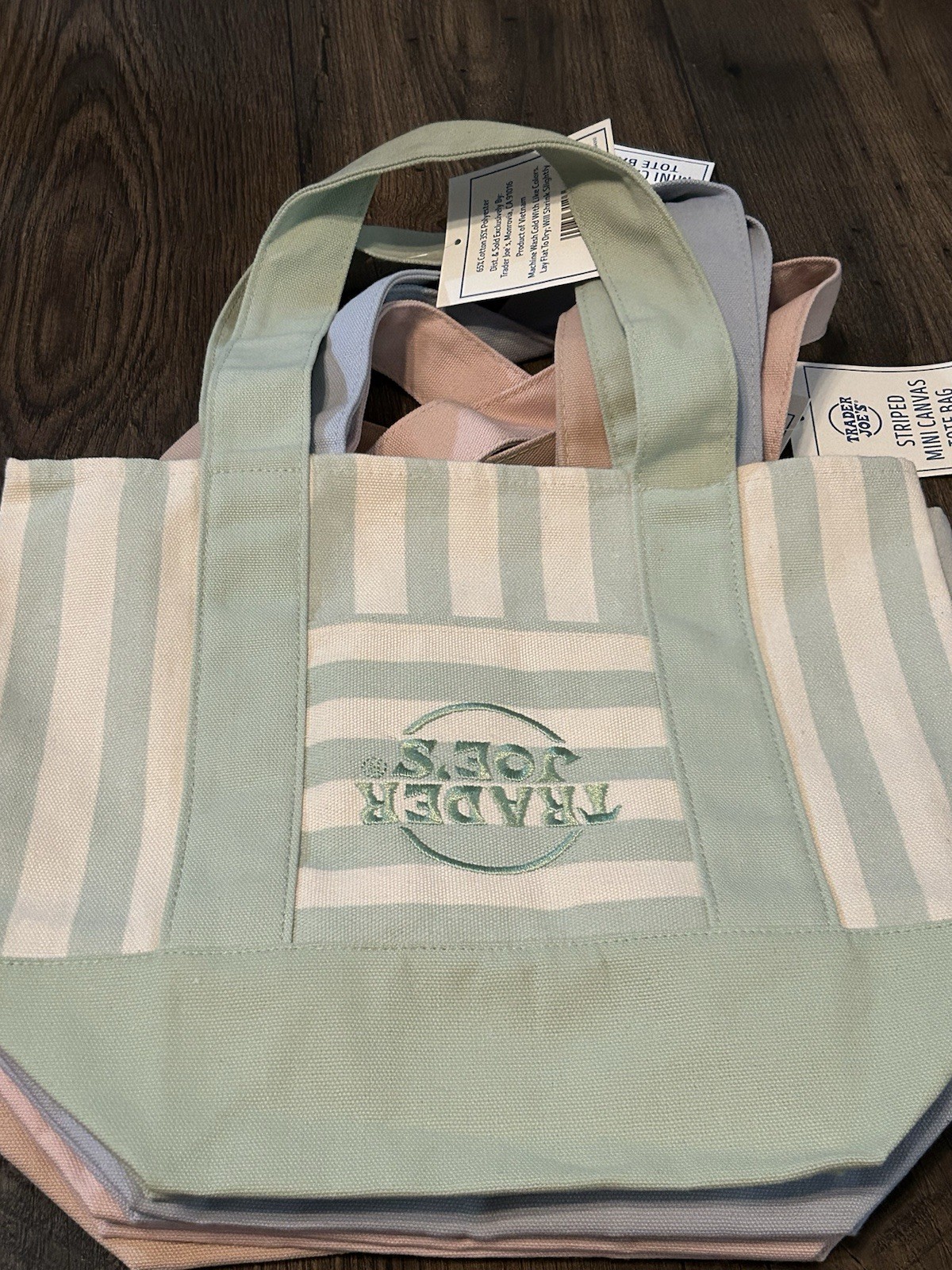Trader Joe’s Upside Down RARE MISPRINT mini striped Mint +3 Remaining Colors NWT