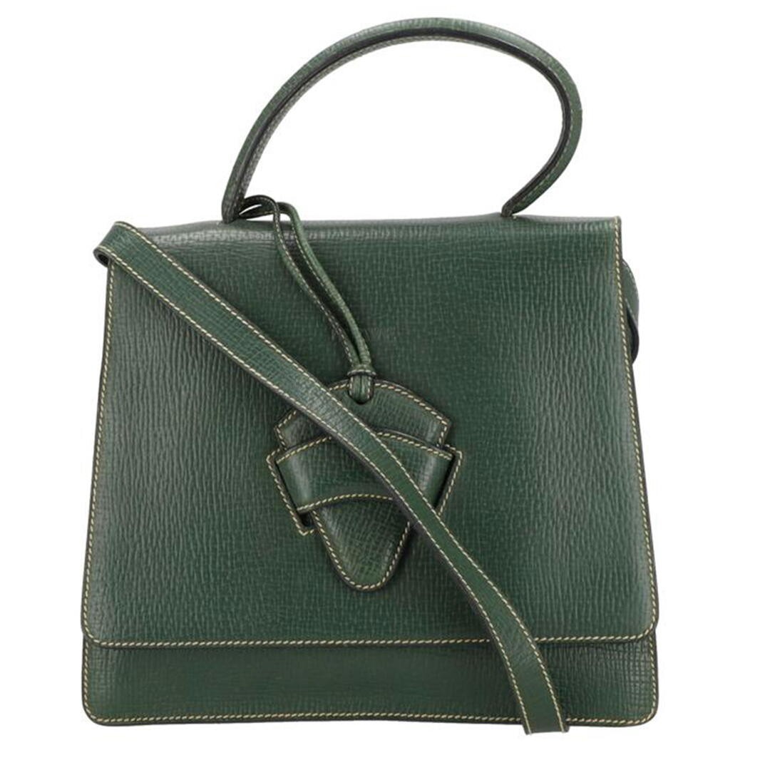 LOEWE Barcelona 2Way Shoulder Bag 27.5cm Green Leather Hand Bag Used Rare