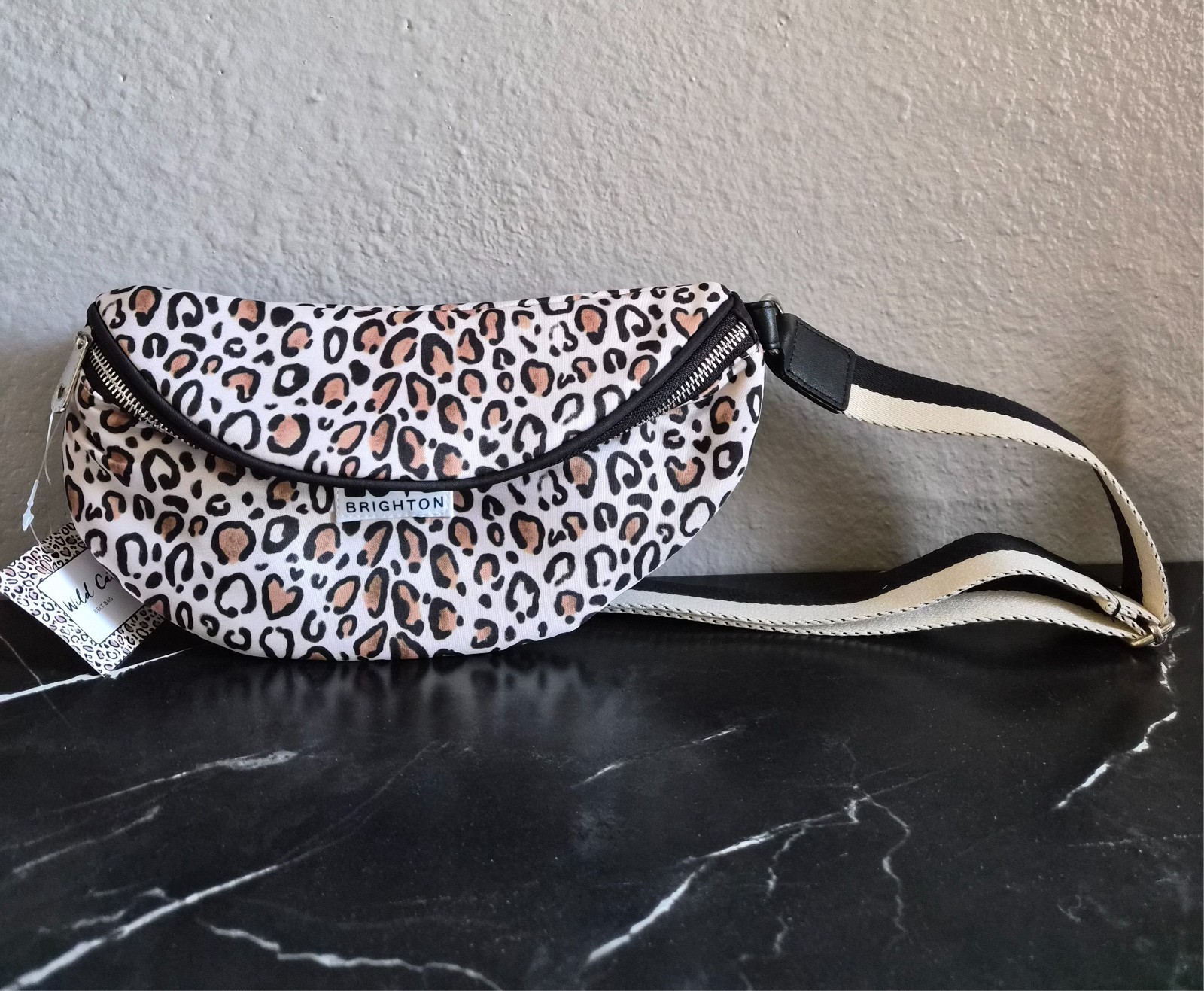 brighton wild cat belt bag leopard print LOVE BRIGHTON patch adjustable strap