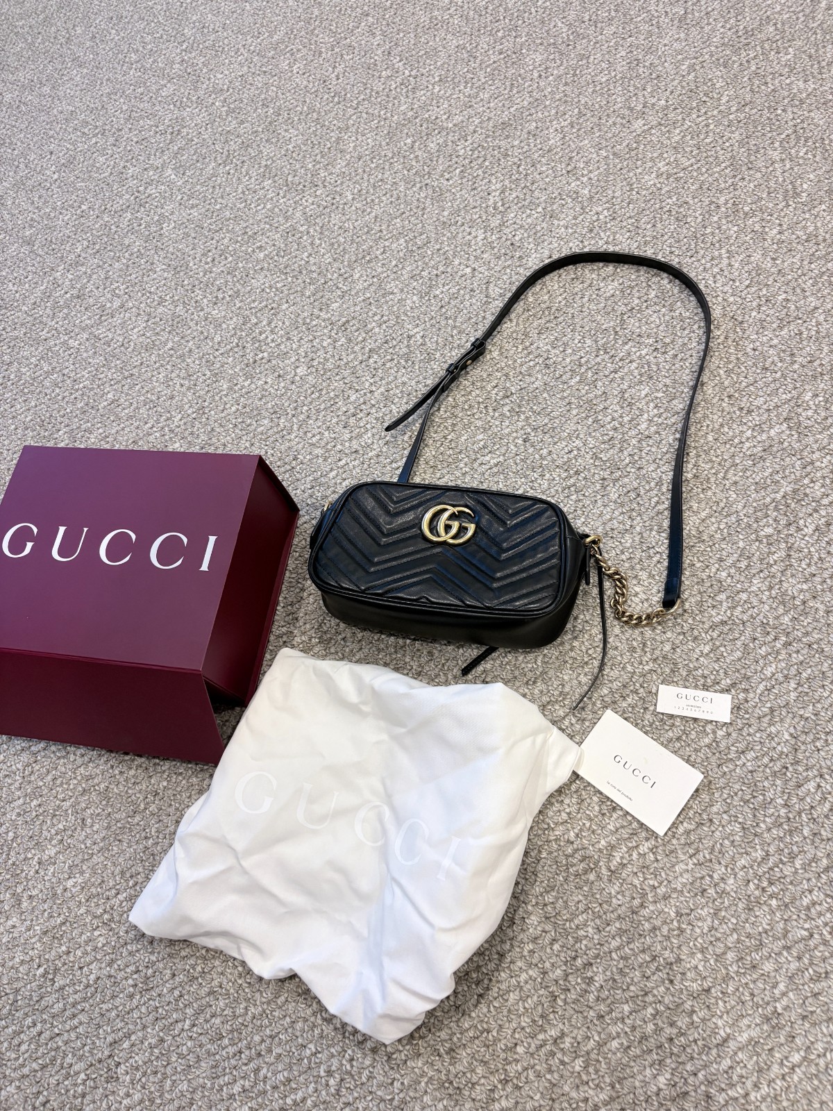 Gucci GG Marmont Crossbody Small Black Leather