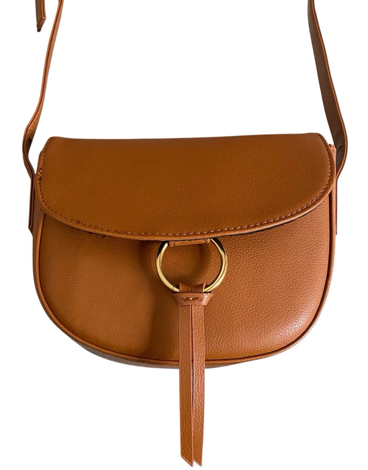 JJ Winters Ivy Genuine Leather Caramel Crossbody Bag