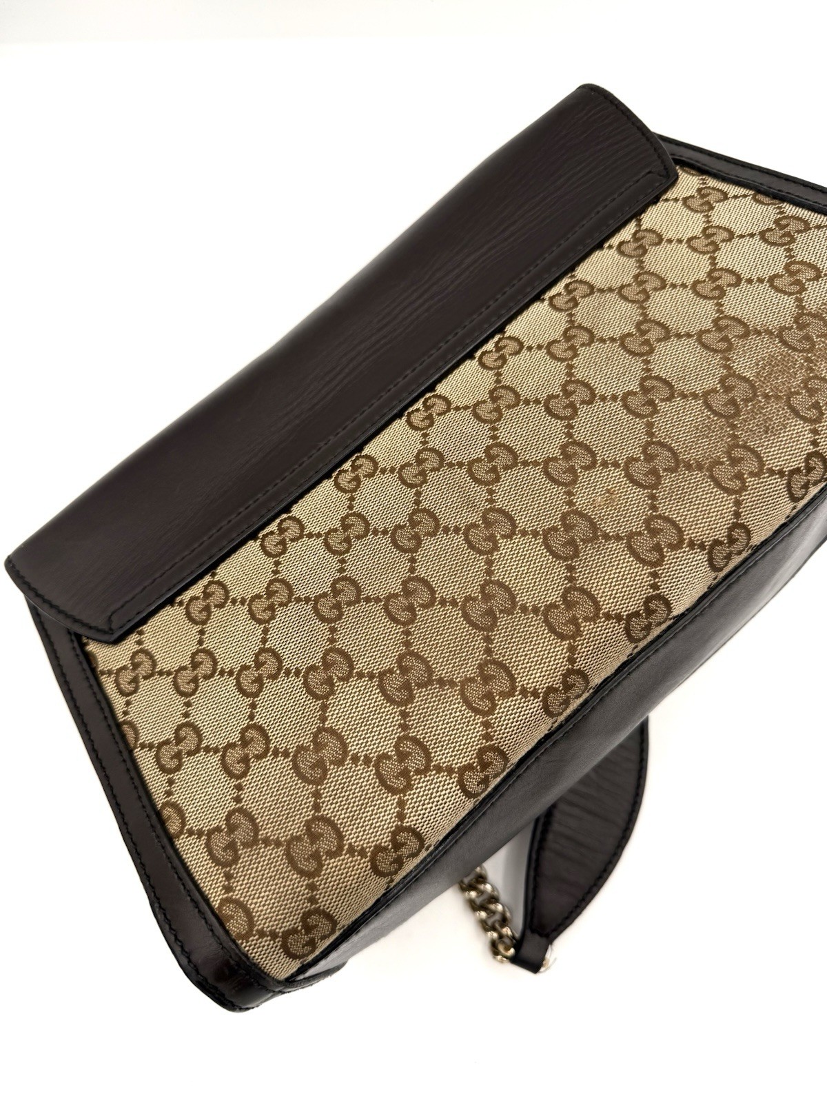Gucci Brown GG Canvas and Leather Emily Bag