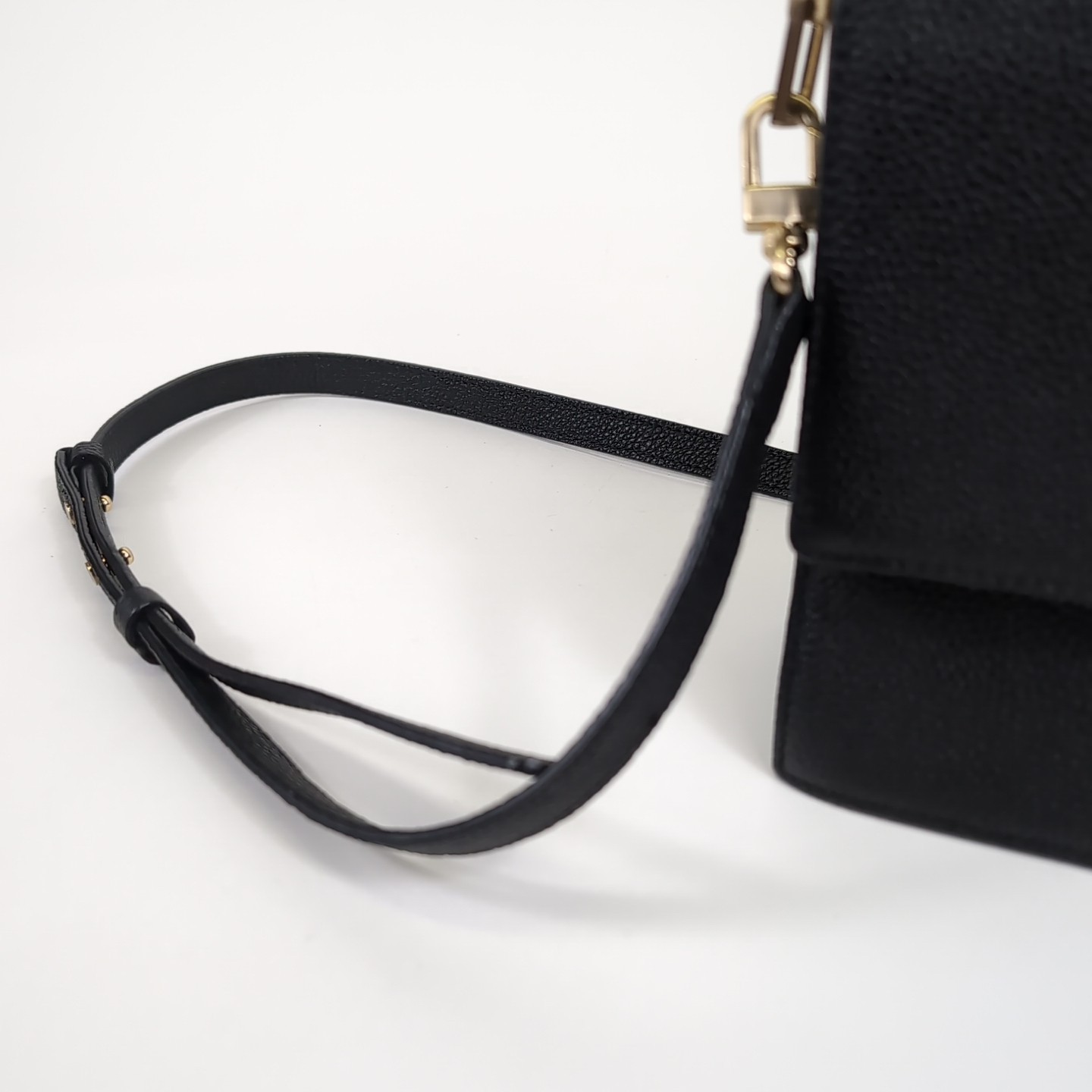 HOZE Korean Designer Adjustable LEATHER Crossbody Bag Black Excellent MSRP $320