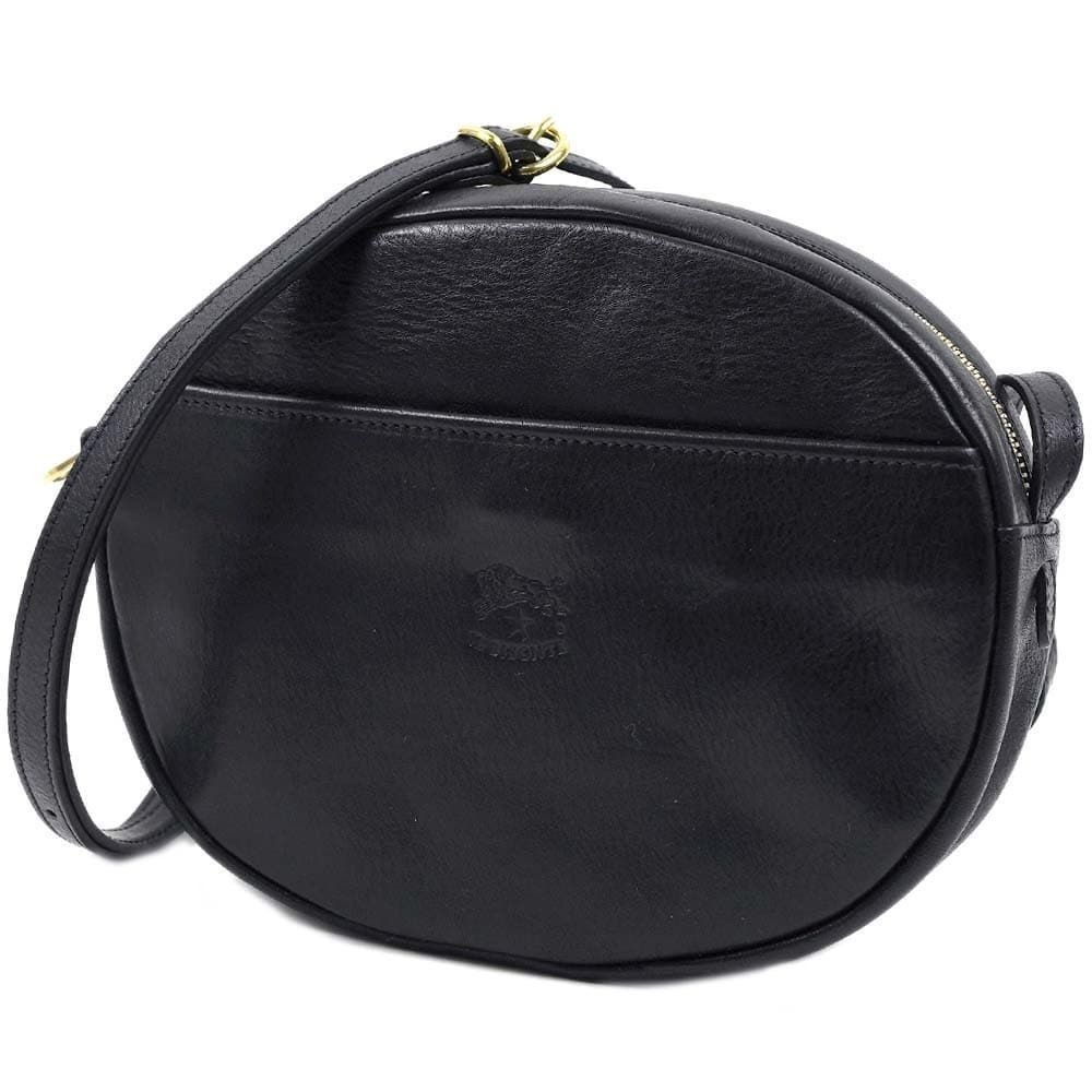 IL BISONTE Nero Leather Shoulder Crossbody Bag Black Women Genuine From Japan