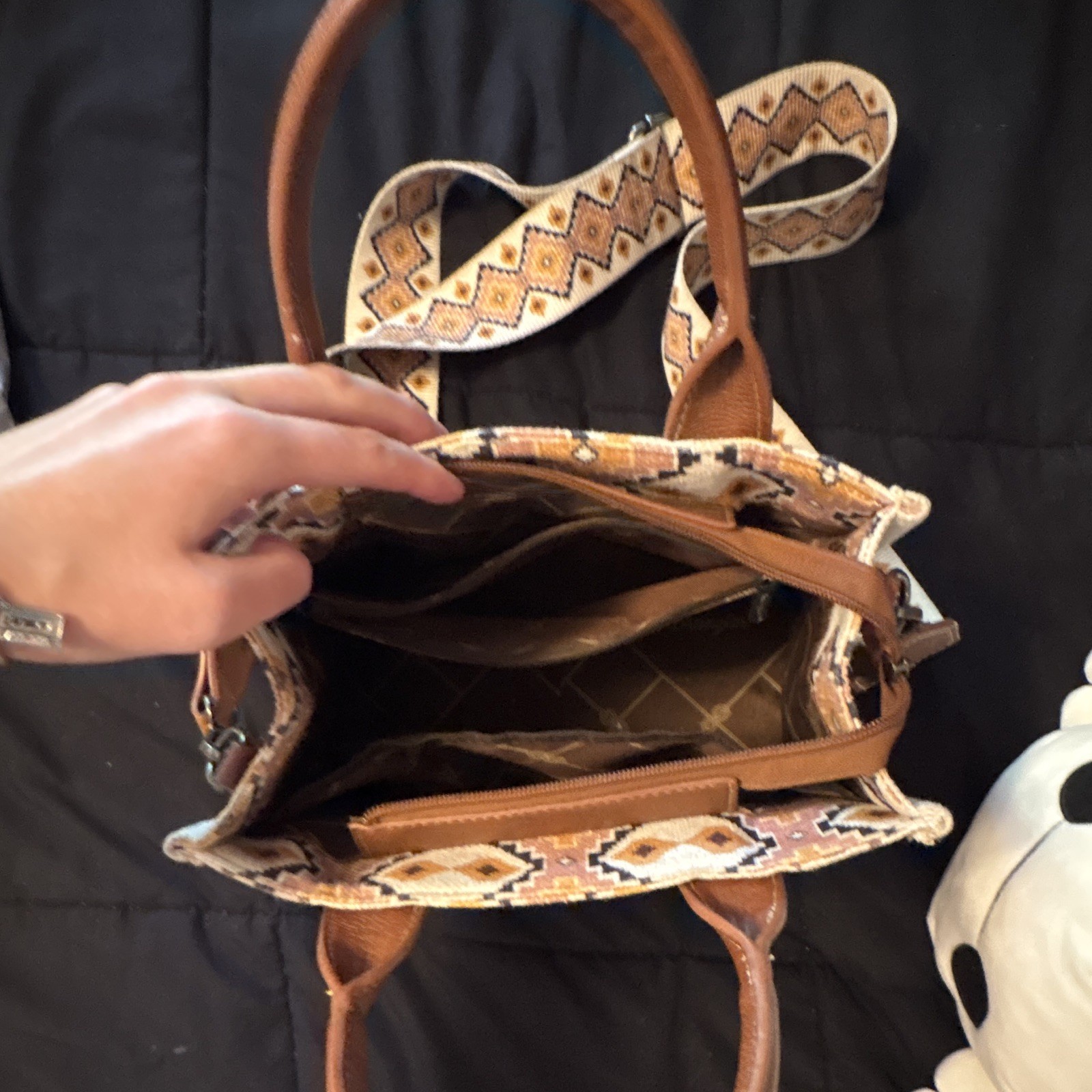 Wrangler Aztec Western Geometric Satchel Tote Detachable Crossbody Strap