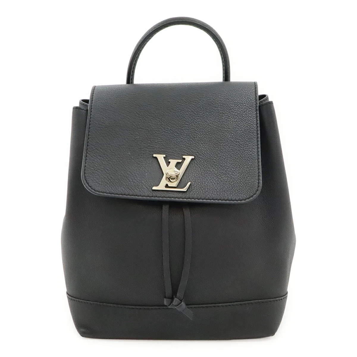 Louis Vuitton Lockme Backpack M41815 Black Calf Leather Silver Hardware Japan