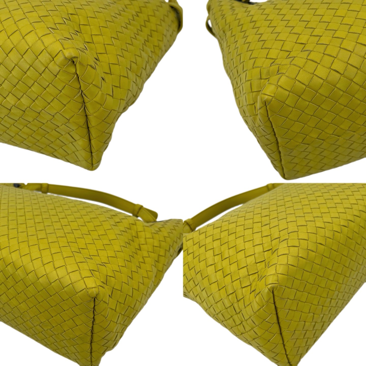 Bottega Veneta Double Bridge Large Chartreuse Intrecciato Leather Tote US Ship