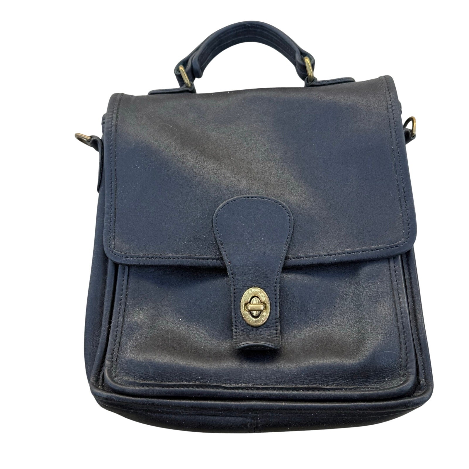 Vintage COACH STATION Black Leather Crossbody Satchel Bag Handbag Purse 5130