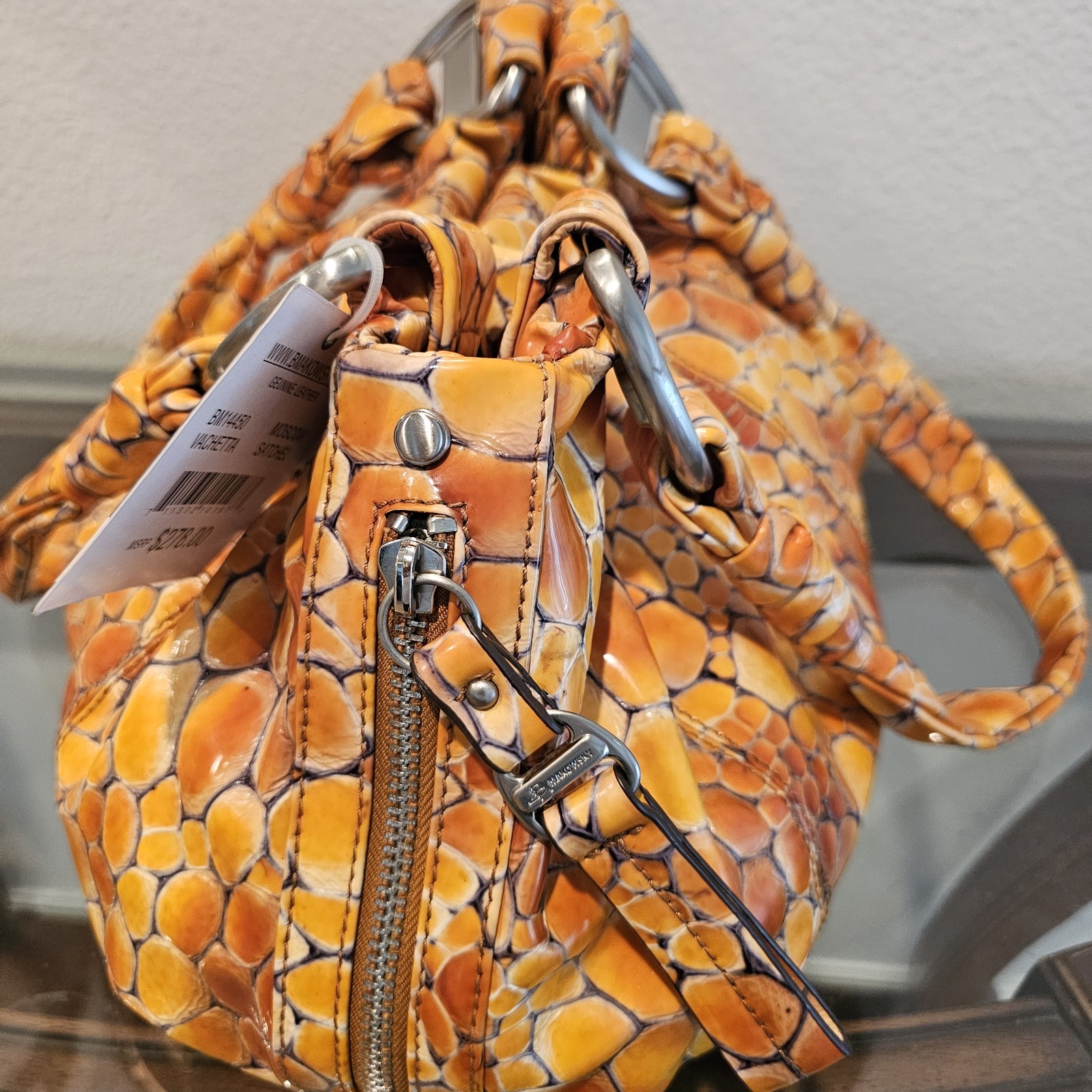 B. MAKOWSKY LARGE GENUINE LACQUERED LEATHER PURSE