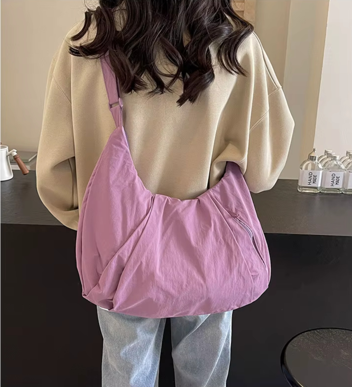 Women’s Nylon Hobo Shoulder Bag Large Capacity Sport Lightweight Crossbody Tote