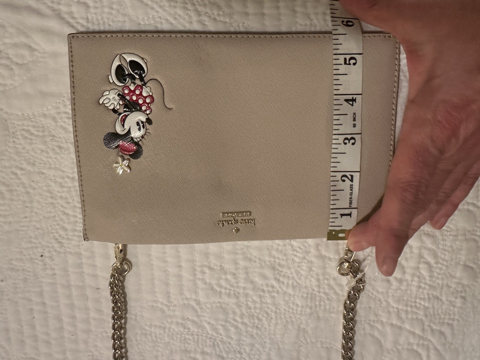 Kate Spade X Minnie Mouse Mini Sima Crossbody, Crosshatched Leather, brand new.