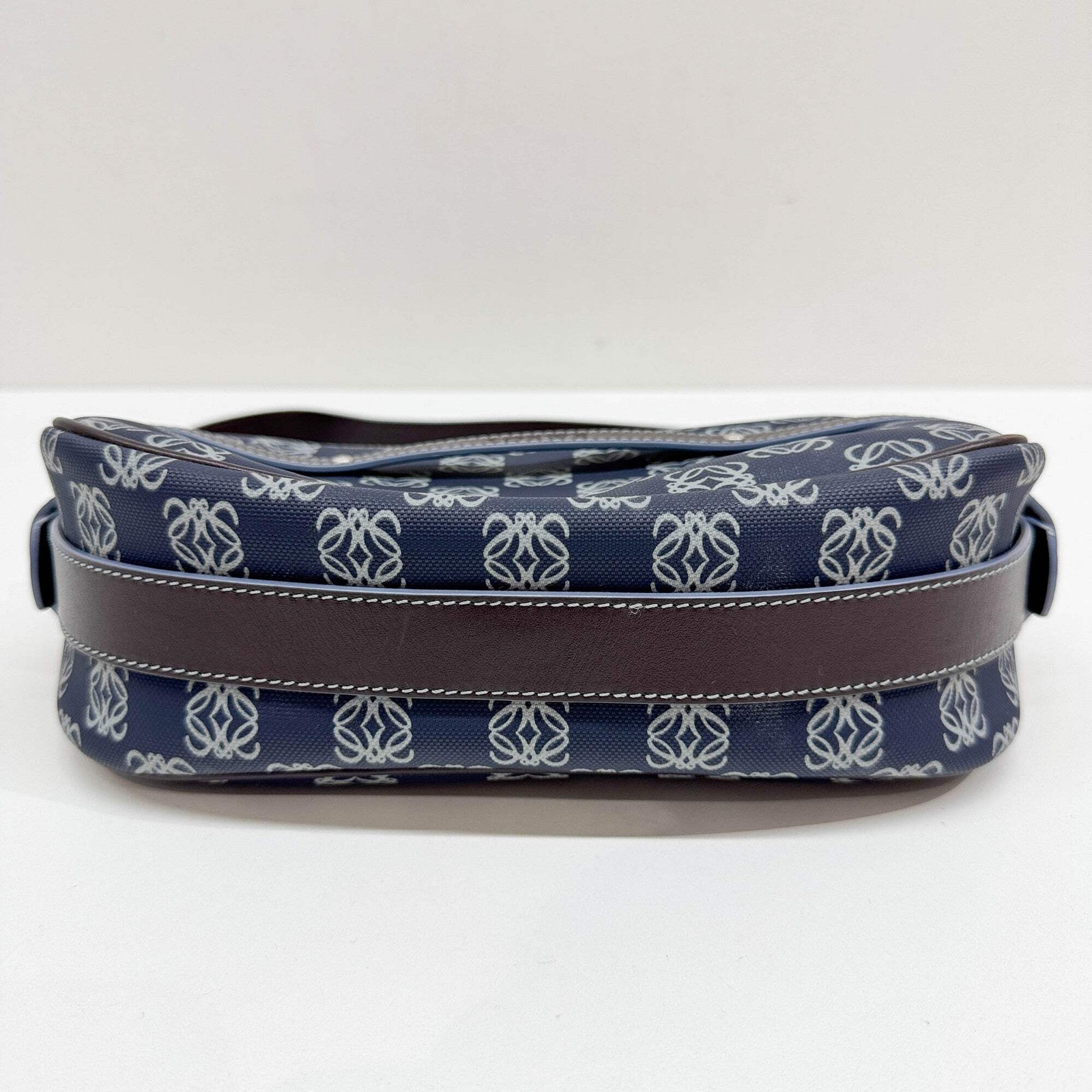 LOEWE Anagram Blue Monogram Canvas Shoulder Bag