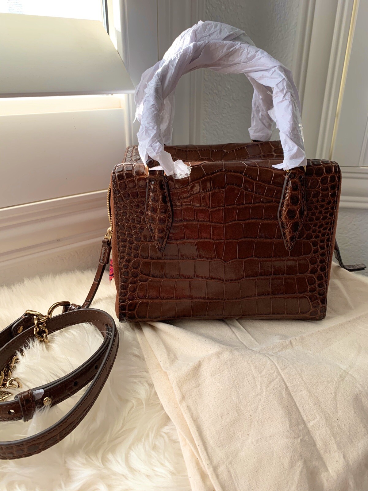 NWT AUTH Tory Burch Kira Embossed Crossbody Shoulder Satchel !Sold Out! $528