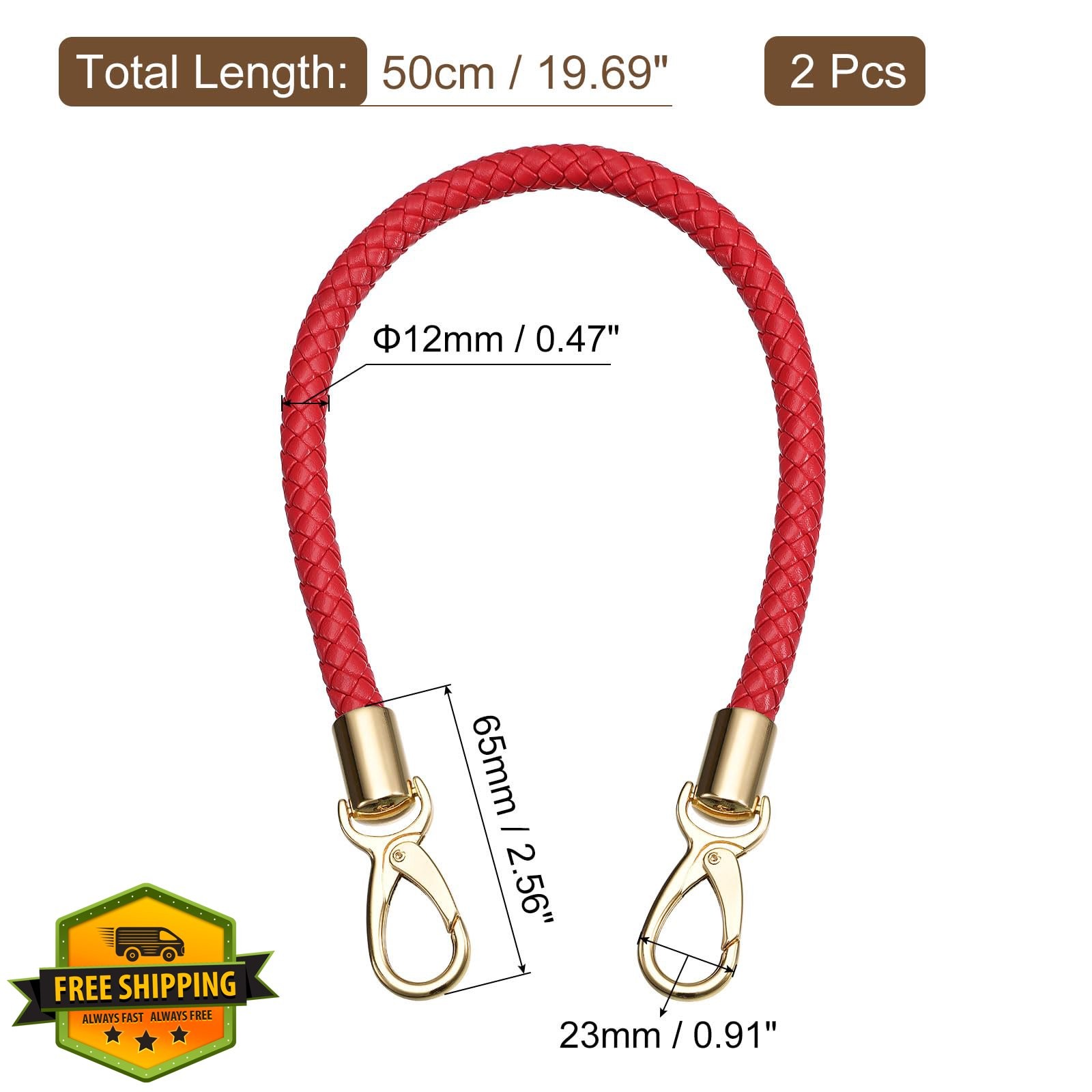 uxcell PU Braided Purse Strap Red 19.7″