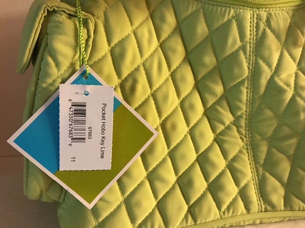 Vera Bradley Retired Key Lime Microfiber Pocket Hobo Rare