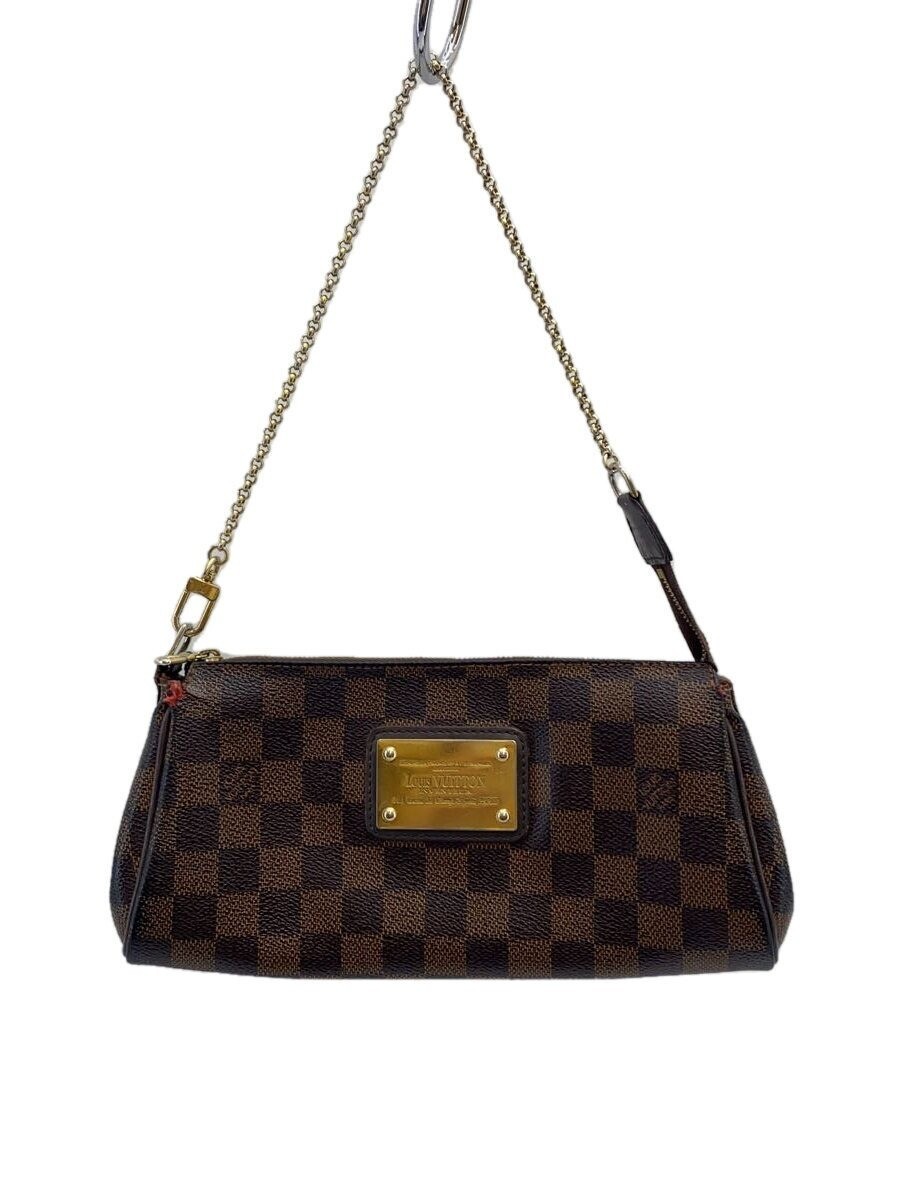 Auth Louis Vuitton Eva N55213 Damier Ebene 2Way Shoulder Handbag Brown LV Bag