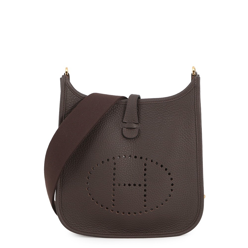 HERMES Evelyne Size 23 Taurillon Clemence Ebene