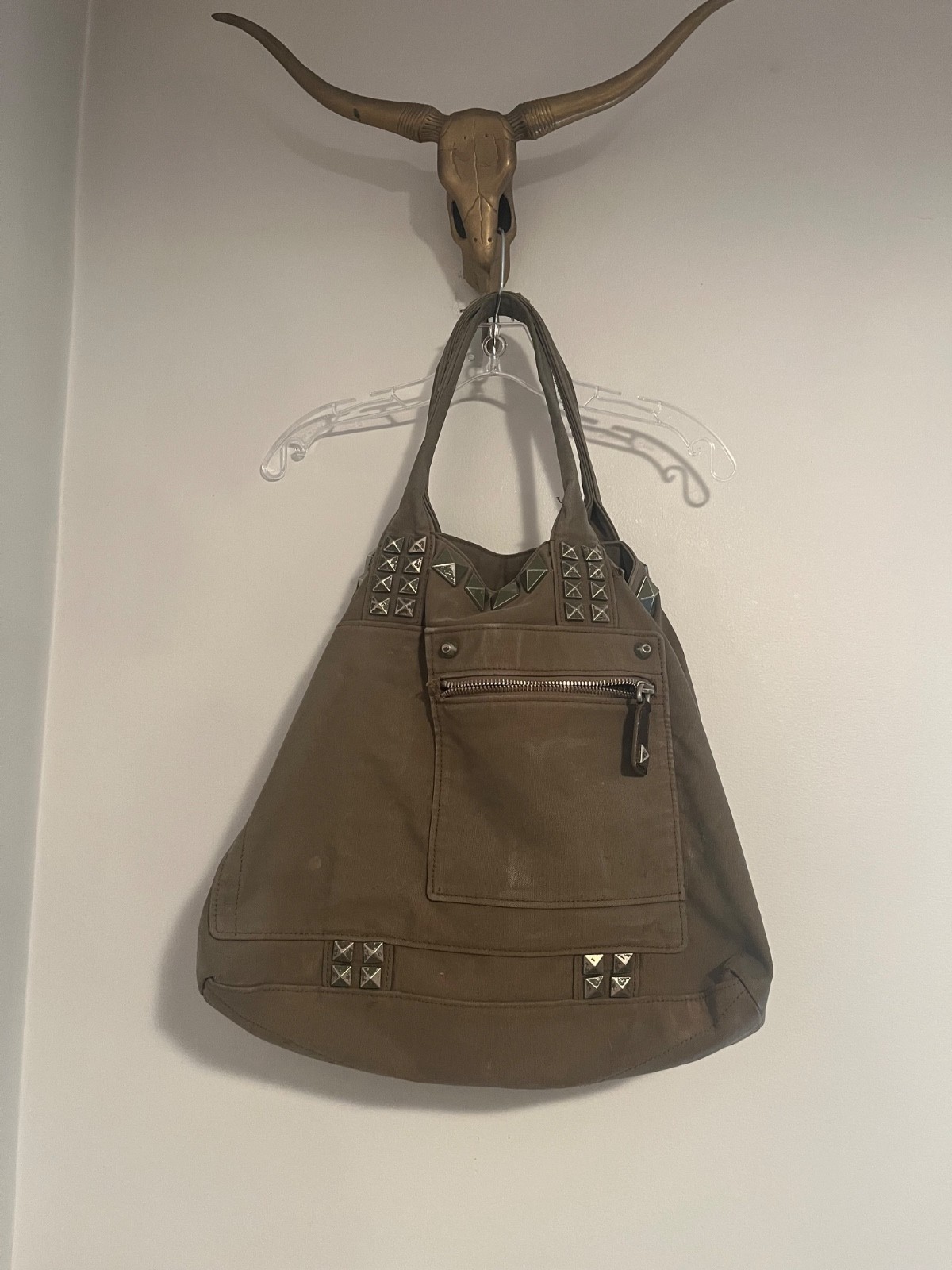 vintage Marc Jacobs heavy canvas tote with studs