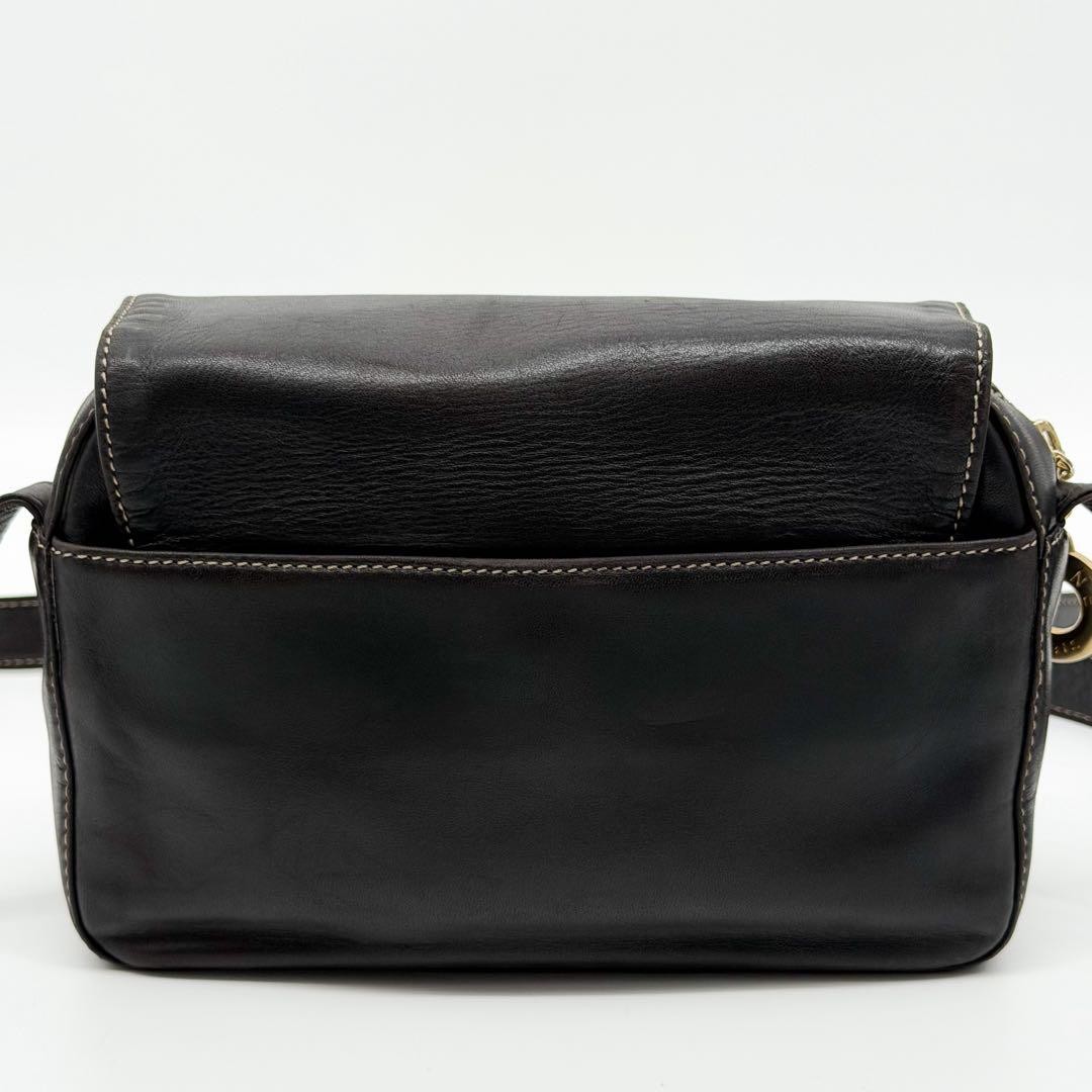 CELINE M94 Vintage Brown Leather Circle Shoulder Bag Women’s Crossbody