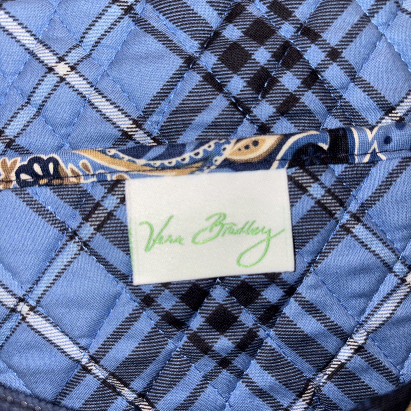 VTG Vera Bradley Windsor Navy Weekender Travel Bag VGUC