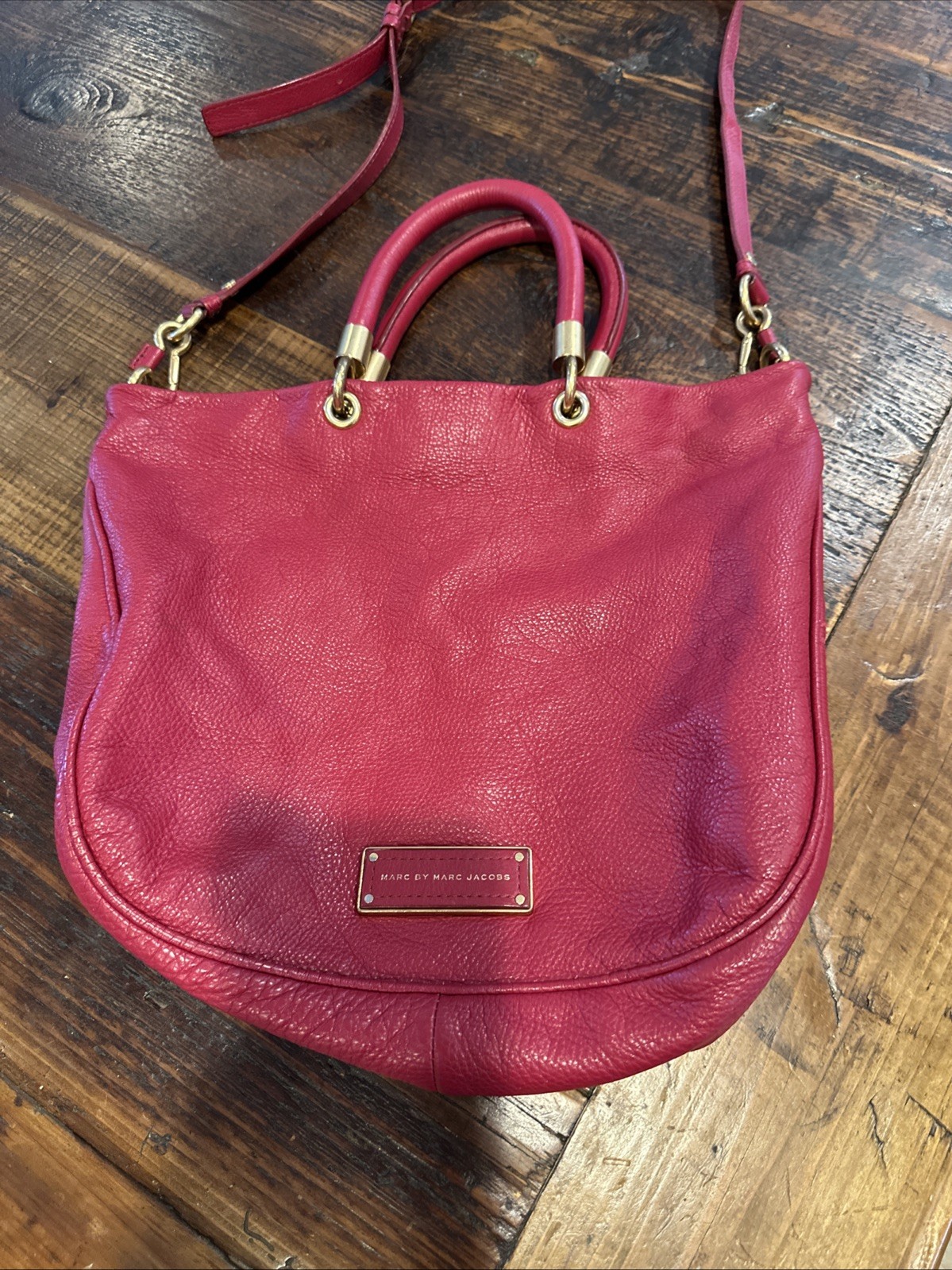 MARC BY MARC JACOBS Too Hot to Handle MINI Shopper Leather Pink/Red Tote Bag