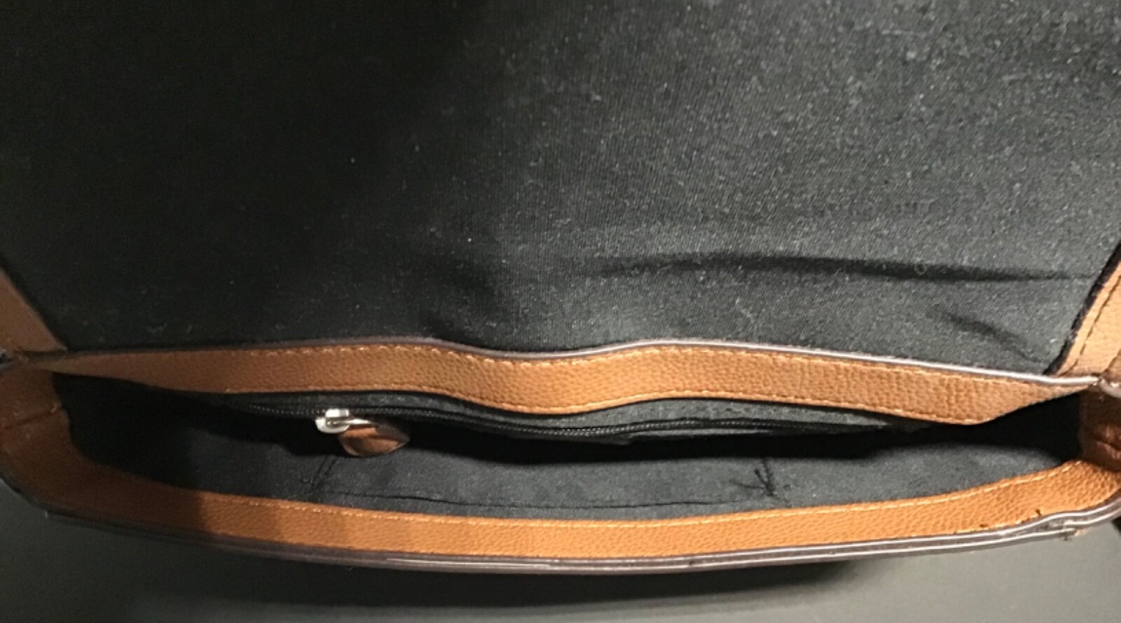 Chaps Women’s Purse Cognac Compact- 5.5×9” Shoulder Strap Silver-toned Accents