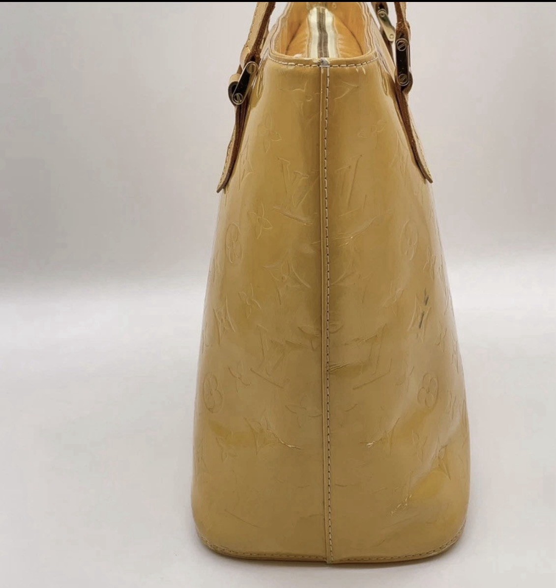 Authentic Louis Vuitton Vernis Houston Tote Yellow Patent Leather w COA CA0959