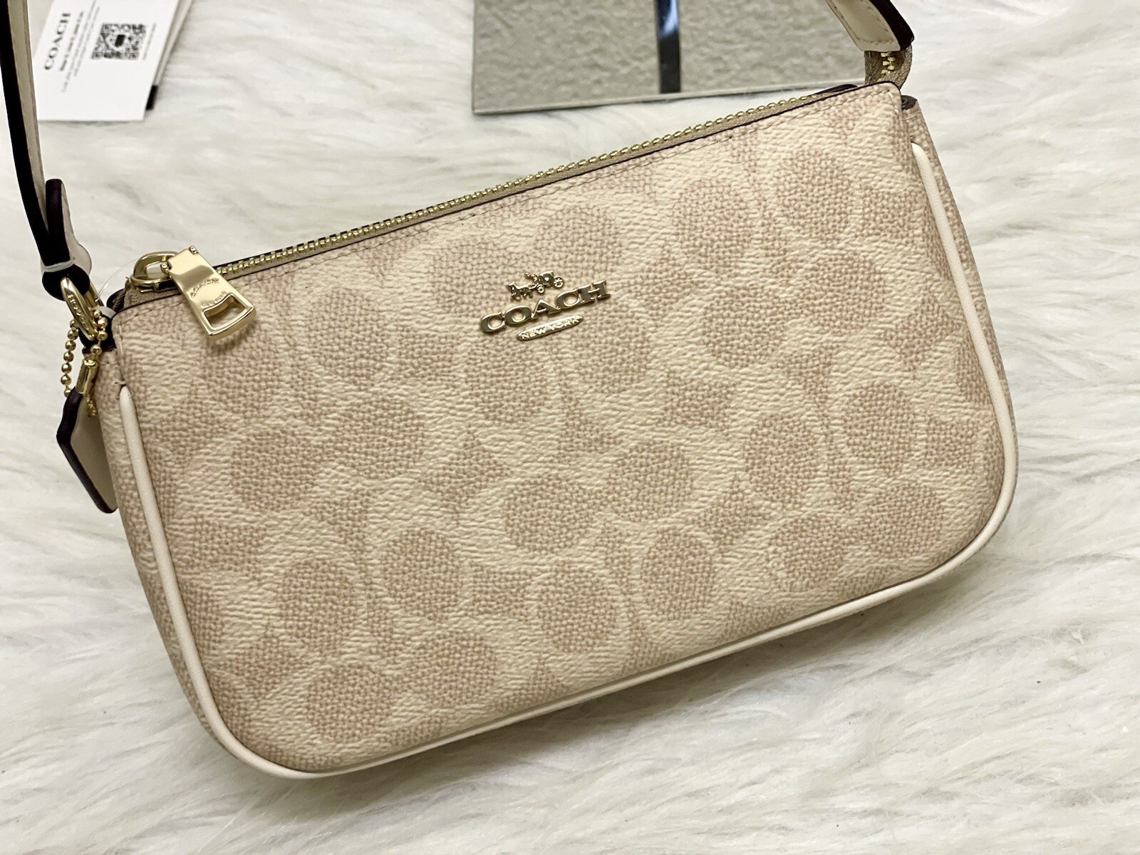 NWT Coach Nolita 19 In Signature Canvas CS442 Chalk/Glacier White