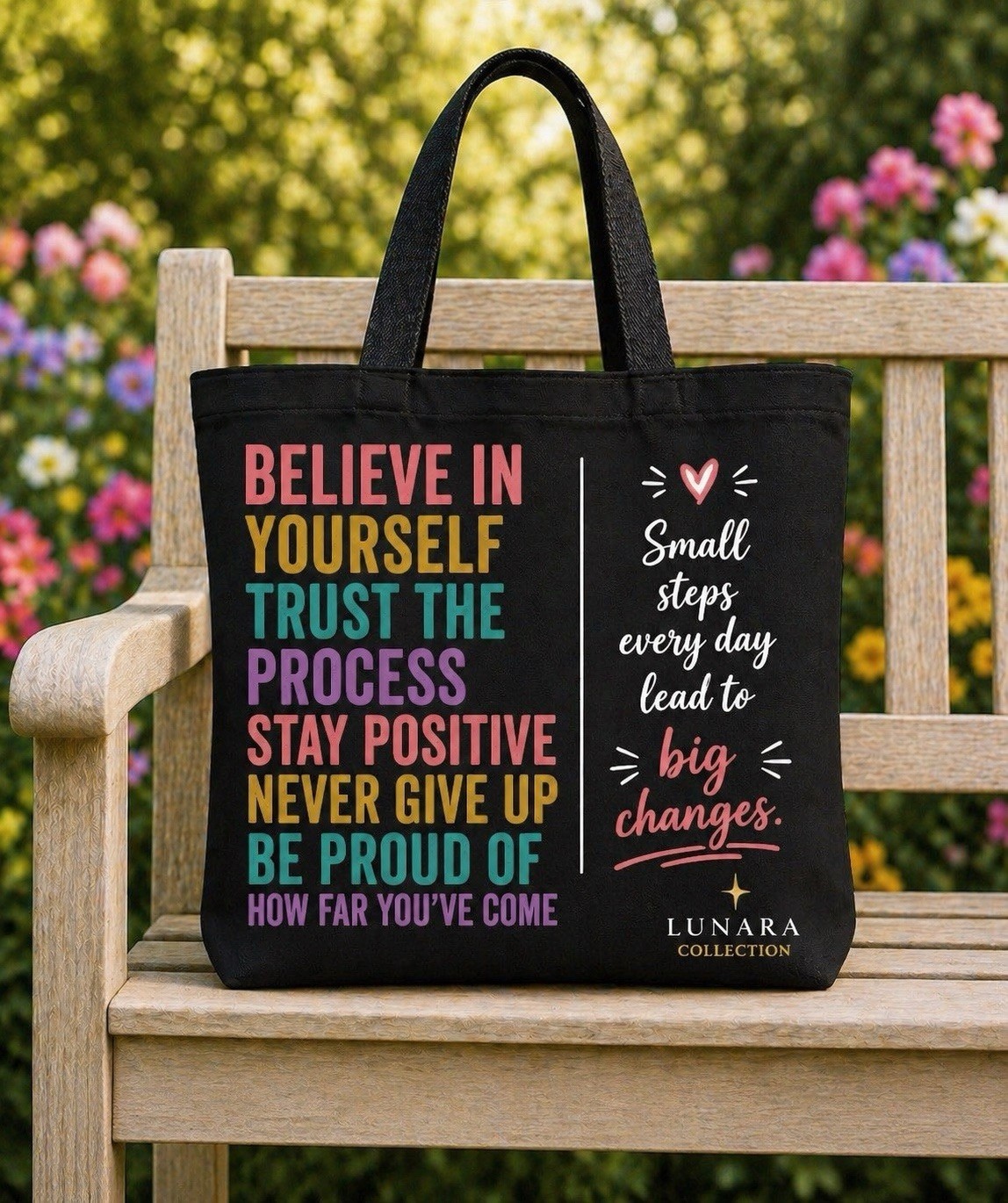 Motivational Tote Bag Believe In Yourself Trust The Process Canvas Bag Tote Bag