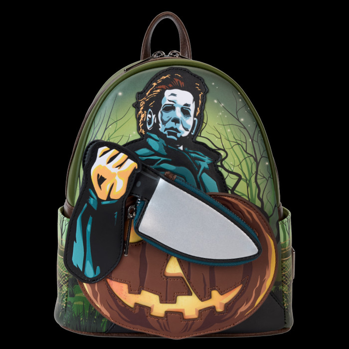 Halloween Michael Myers Pumpkin Glow Mini Backpack (with Coin Bag) [OE]