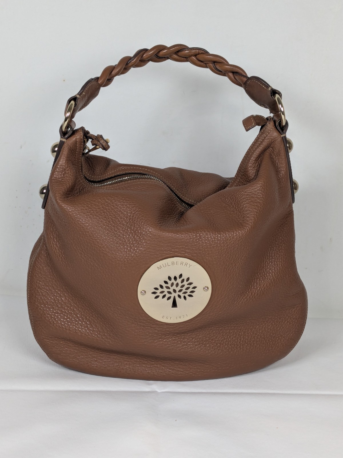 Mulberry Daria Oak Leather Hobo Shoulder Bag Gold Hardware – Near Flawless!