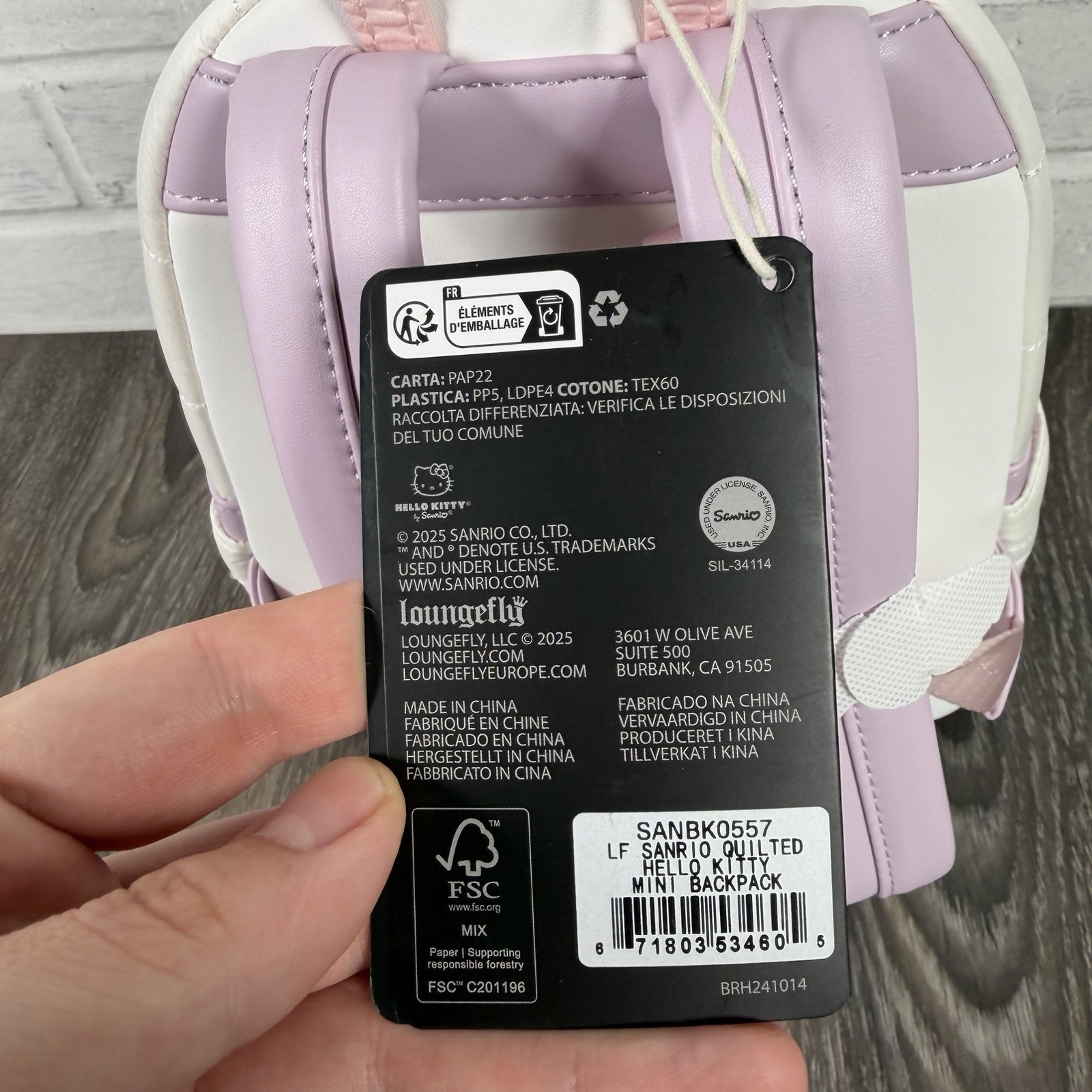 Loungefly Sanrio Exclusive Hello Kitty Quilted Texture Mini Backpack Puffer NEW