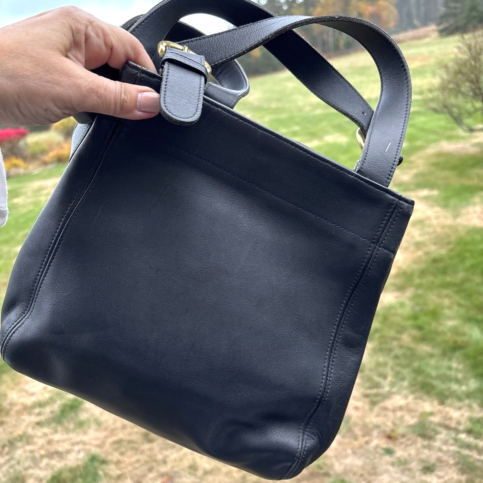 Vtg 90s Coach Waverly Soho Buckle Bag Classic Black Leather Shoulder Purse 4157