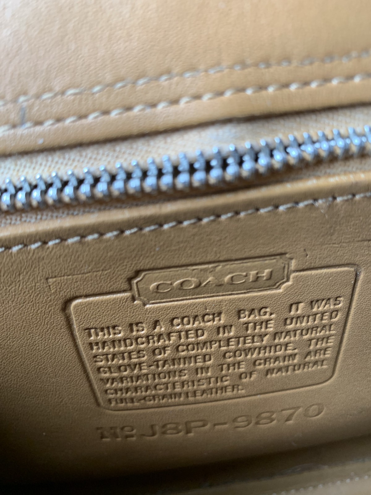 Vintage COACH 9870 Court Satchel Flap Crossbody Bag Tan RARE