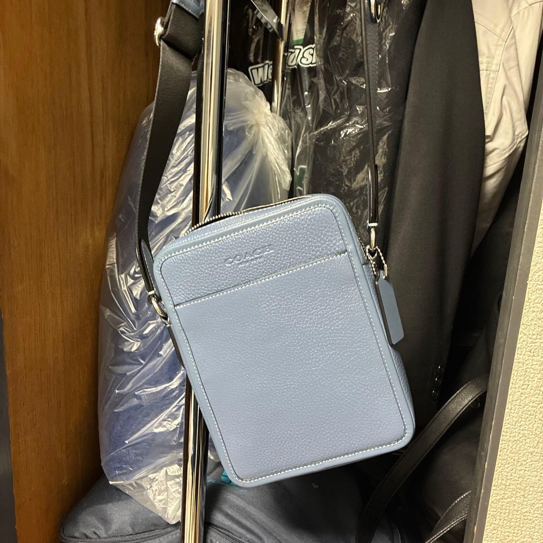 COACH shoulder bag blue leather