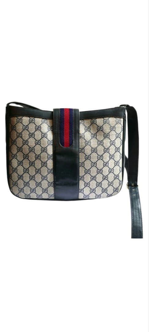 GUCCI Shoulder bag Leather and PVC 1970s Monogram Sherry Authentic From Japan