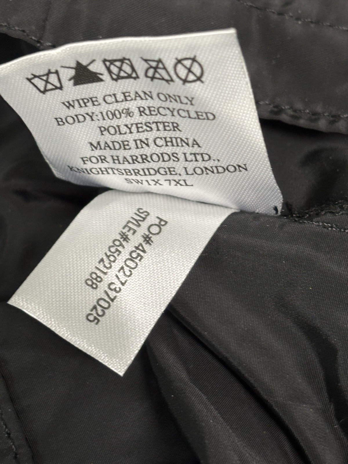 Harrods Shopping Bag Tote Gold Logo Packable Travel VGC