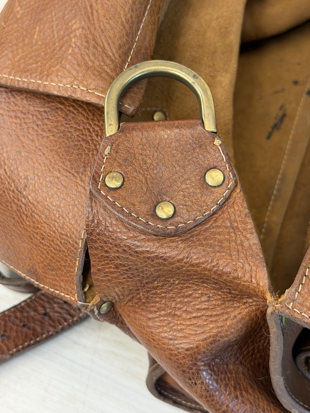 Y2K Original Mulberry Roxanne Satchel Front Belted Pockets Oak Darwin Leather