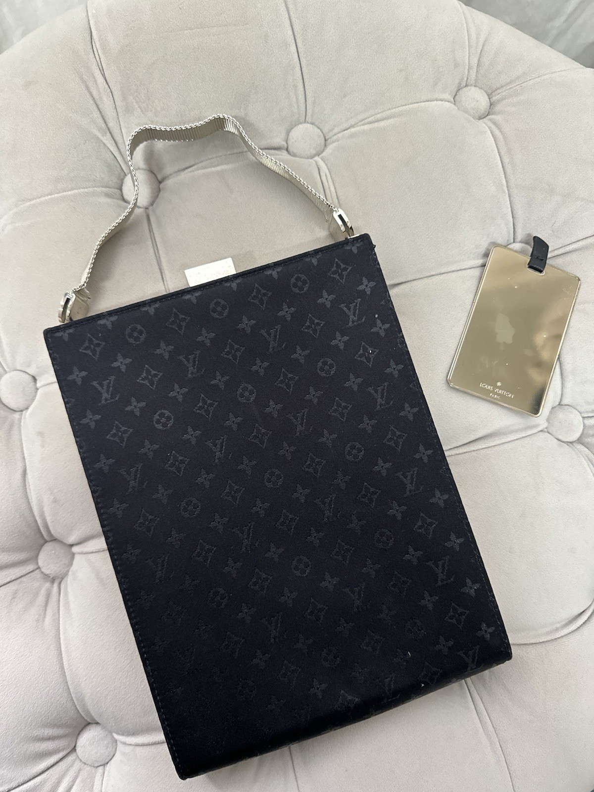 Genuine Louis Vuitton Monogram Satin Ange GM Evening Bag / Clutch